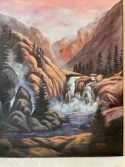 14 x 18 Original Oil Painting on Canvas….“Twin Falls“