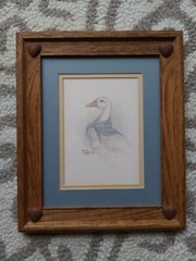 1985 Original Signed Karen Armstrong Watercolor Framed, Early Artwork of a Goose