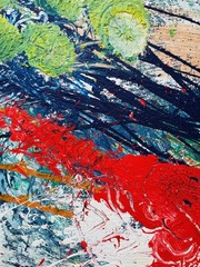 Original Abstract Large Composition, Painting, Expressionism, 120.0 x 90.0 cm.