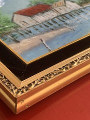 VTG Rare Max Karp Enamel Copper Painting Original Signed Listed Artist