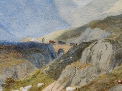 ATTRIB TO W. BARNETT „GLENCOE“ ANTIQUE HIGHLAND WATERCOLOUR PAINTING 44.5X61 CM.