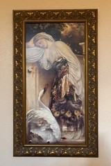 beautiful antique oil painting – Odalisque by Frederic Leighton