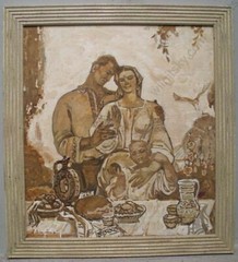 Anatoli Dovzhenko (1932-1991) „Ukrainian Happiness“ Oil Painting, 1965 (m)
