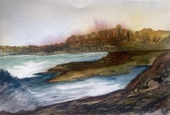 Original Watercolor Landscape Painting Signed By Heather Vilbrin Arist 7×10