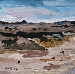 Original Oil Painting, Listed Artist W. Holland 6 x 6″ Landscape Lot 20011