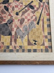 PAUL GRAY PAINTING JAZZ BLACK MUSICIANS AFRICAN AMERICAN ABSTRACT CUBISM CLUB