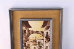 Old World City Village Mediterranean Street Scene Oil Painting On Board Signed
