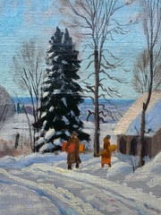 Thomas Albert Stone (Canadian 1894-1978) : Coming Home, Oil On Canvas , Signed