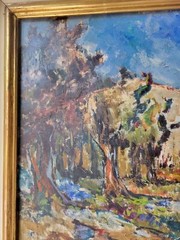 Original Oil Painting By Costantino Lagana Mediterranean Village Scene Framed