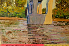 Florence Eisenberg 1965 River Oil Painting I 680 MORMON BRIDGE OMAHA NE Artist