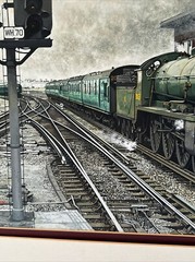 VINTAGE TRAIN PAINTING RAILROAD REALISTIC REALISM ILLUSTRATION ORIGINAL MARSHALL