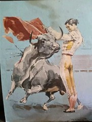 Antique Bull Fighter Paintings