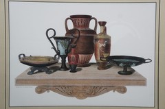 2 Henry Moses Neoclassical Greek Etruscan Pottery Urn Engraving Prints 28″