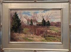 Bernard Corey White House in the Woods Oil Painting American Landscape