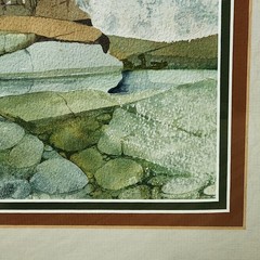Vintage PA Artist Harry Bentz Signed Coastal Landscape Watercolor Painting 26×20