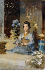 stunning oil painting handpainted on canvas-The Japanese woman in the room