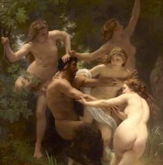 Nymphs and Satyr Oil painting Wall Art Giclee Printed on canvas P072