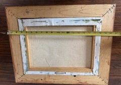 Vtg Original Painting Canvas Valley Mountains Forest Wooden Frame 20”x18” Scenic