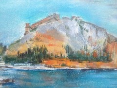 Franz Ehmke *1928 -2018 Greece Nafplio View of Mountain Sea Signed