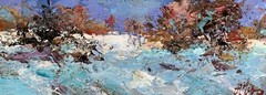 Oil Painting Sunny Winter Day A. Cherednichenko Unframed Original Art nAAA3289