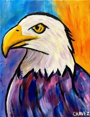 Bald Eagle Original Expressionism Art 11×14 Canvas American Wildlife Portrait
