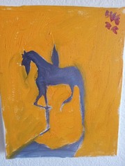 Original Abstract Expressionism Horse 8 X 10 Signed Fine Art