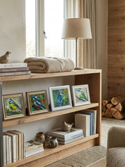 Woodpecker Original Oil Painting Bird Framed Miniature Wall Art 4×4 inch