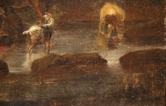 17th Century Dutch People in a Landscape with Goat Horses Country Living Cottage