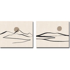 Linear Landscape by Katie Beeh 2-pc Canvas Giclee Art Set (12 in x 15 in Each)