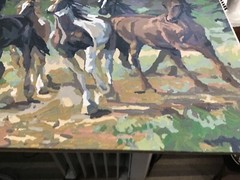 Original Art Oil Acrylic Painting~Wild Horses~abstract painting~Paint X Numbers?