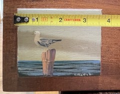 Paxton Maffett Orig Painting On Wood Painting 3.25”x3.75” Panel 14.75”x11.25”
