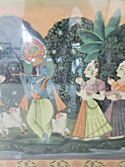 Pichwai Painting lord krishnaPaintingonSilkforProsperity PeaceFramed 53×40 34lbs