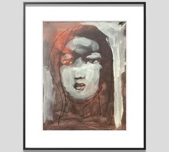 PDQ Artist Original Painting Figurative Person Face Abstract Acrylic 9×12 Paper
