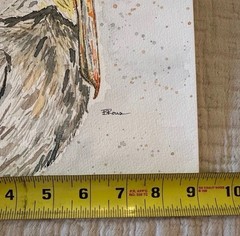 Original 9×12” Pelican Watercolor Painting On Acid Free Watercolor Cardstock