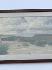Antique Painting Landscape American Historic Utah Chapita Wells Regionalism 1912