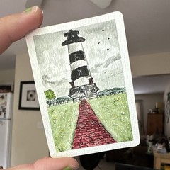 Water color ACEO Bodie Island Lighthouse