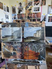 Original Ölgemälde Étretat Kreidefelsen Meer Küste Impressionismus Handgemalt