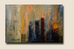 Acrylic on canvas abstract painting with textures. Original