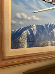 STAN STOKES SIGNED 36”x 26” ORIGNAL OIL PAINTING ON CANVAS FRAMED AVIATION THEME