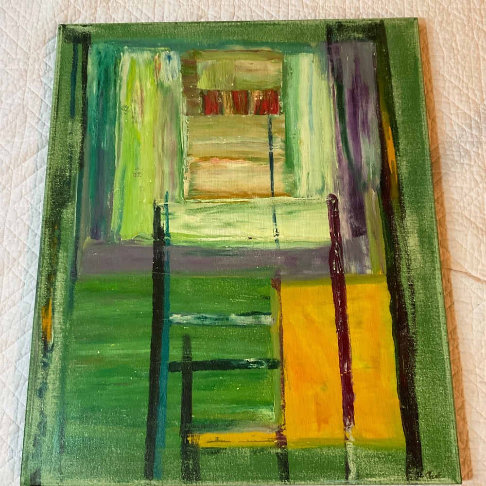 Abstract modernist interior original PAINTING by Clark greens