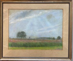 Pastel Sign. Heinz Hohmann (1879-1949) Dated 1935 Landscape with Thunderstorm