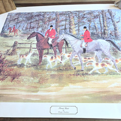 Vintage 1990 Monique Baudaux „Forest Hunt“ Lithograph Print Gallery 121 SoHo NY