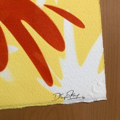 John Dempsey Stencil Original Abstract Pop Art Painting „Yellow-works“