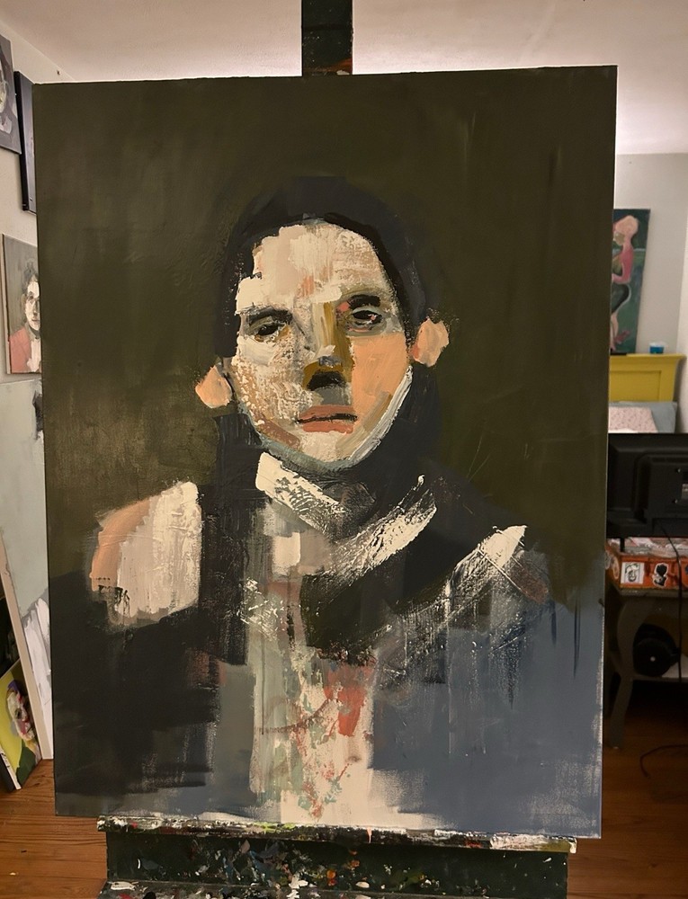 original art. Abstract Portrait. Parsons People. Signed. 40×30
