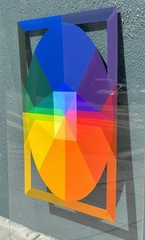 Gay Pride Geometric Rainbow Art, Acrylic 70s Mandala, Queer California Lesbian