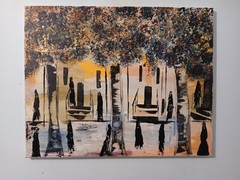 original abstract Impressionism acrylic painting on canvas