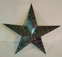 Acrylic Art Pour Texas Star Turquoise Red Black Brown White Davina Douglass