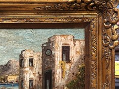 VTG c 1960’s Original Textured O/C „Mediterranean Harbor Scene“ Signed A. Luise!