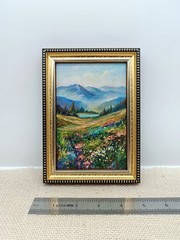 Wildflowers Original Oil Painting 4×6 Framed Signed Floral Landscape Meadow Art
