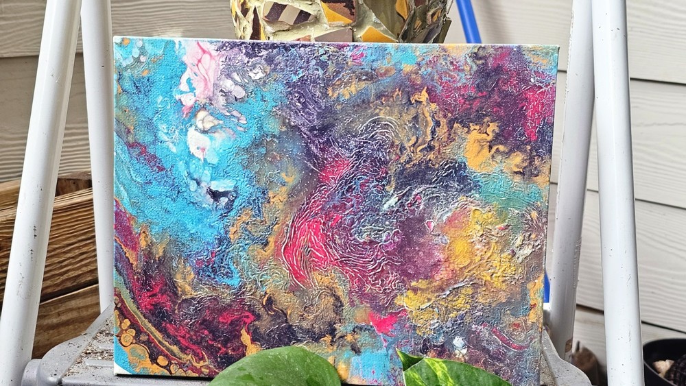 Abstract Fluid Art Acrylic Painting Wall Art – Unframed Canvas, Single Piece